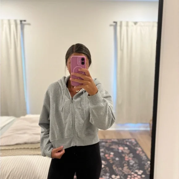 Athleta Forever Fleece Cropped Full Zip-SOO COMFY - Picture 1 of 8